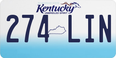 KY license plate 274LIN
