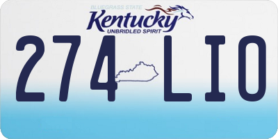 KY license plate 274LIO
