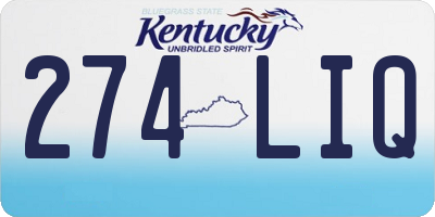 KY license plate 274LIQ