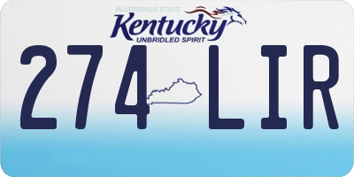 KY license plate 274LIR