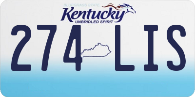 KY license plate 274LIS