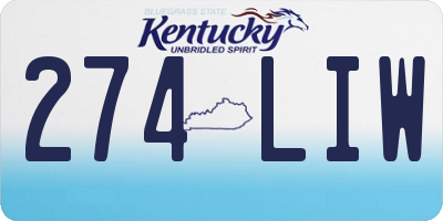 KY license plate 274LIW