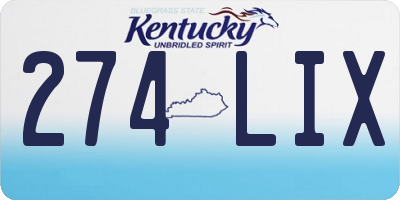 KY license plate 274LIX