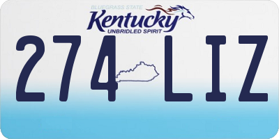 KY license plate 274LIZ