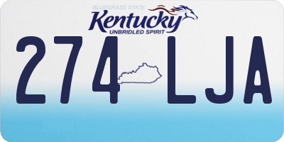 KY license plate 274LJA