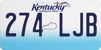KY license plate 274LJB