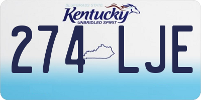 KY license plate 274LJE