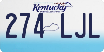 KY license plate 274LJL