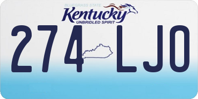 KY license plate 274LJO