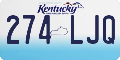 KY license plate 274LJQ
