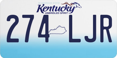 KY license plate 274LJR