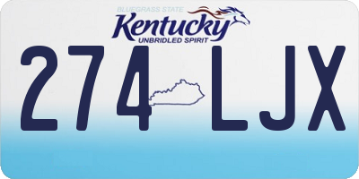 KY license plate 274LJX