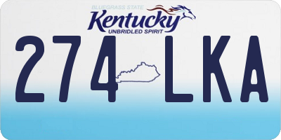 KY license plate 274LKA