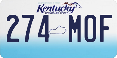 KY license plate 274MOF