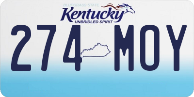 KY license plate 274MOY