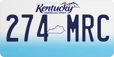KY license plate 274MRC