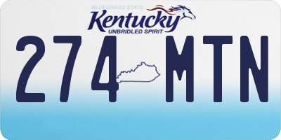 KY license plate 274MTN