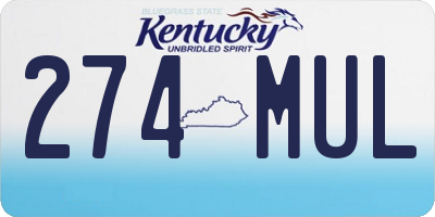 KY license plate 274MUL
