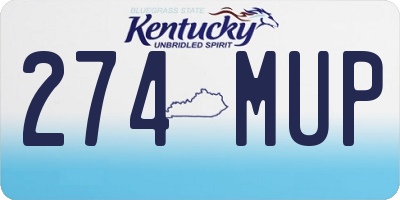 KY license plate 274MUP