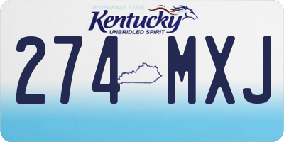 KY license plate 274MXJ