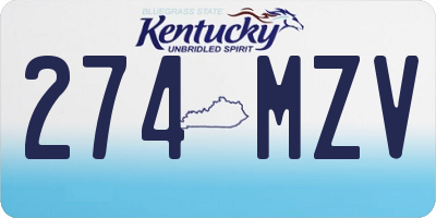 KY license plate 274MZV