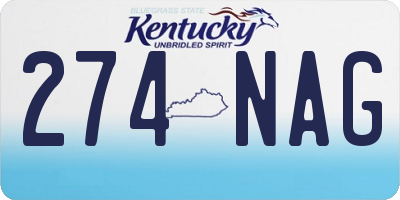 KY license plate 274NAG