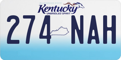 KY license plate 274NAH