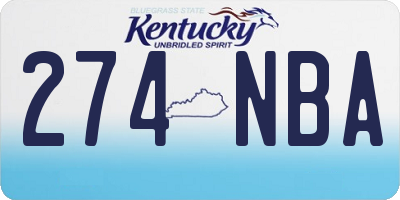 KY license plate 274NBA