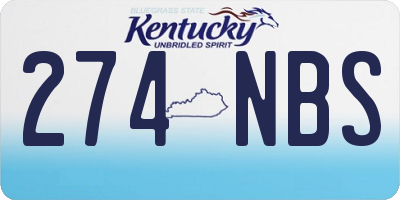 KY license plate 274NBS