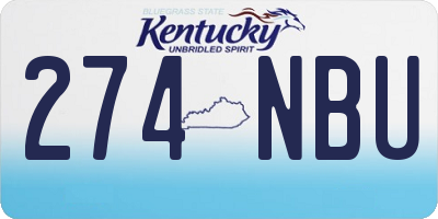KY license plate 274NBU