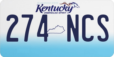 KY license plate 274NCS