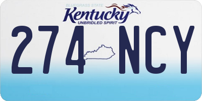 KY license plate 274NCY
