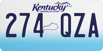 KY license plate 274QZA