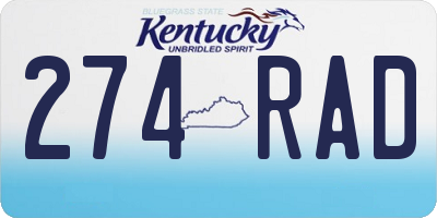 KY license plate 274RAD
