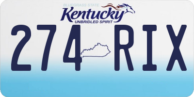KY license plate 274RIX