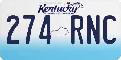 KY license plate 274RNC
