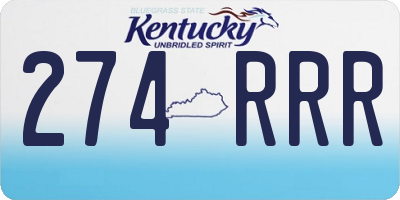 KY license plate 274RRR