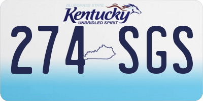 KY license plate 274SGS