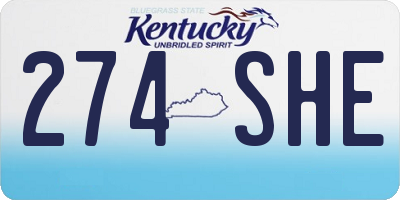 KY license plate 274SHE