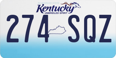 KY license plate 274SQZ