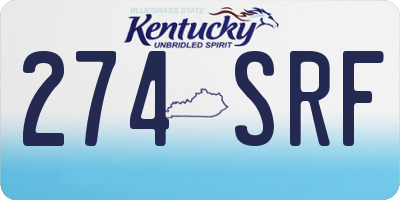 KY license plate 274SRF