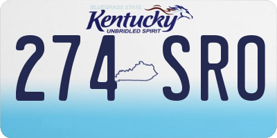 KY license plate 274SRO