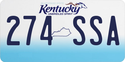 KY license plate 274SSA