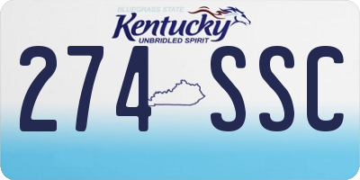 KY license plate 274SSC