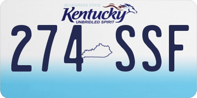 KY license plate 274SSF
