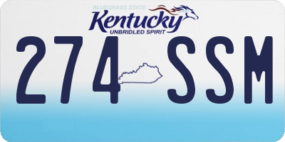 KY license plate 274SSM