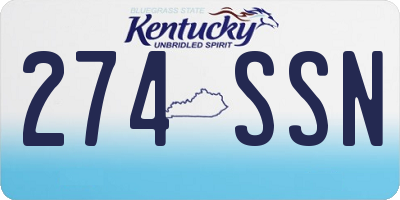KY license plate 274SSN