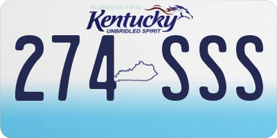 KY license plate 274SSS