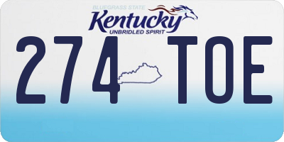 KY license plate 274TOE