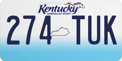 KY license plate 274TUK